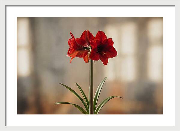 Indoor Amaryllis Blooming Brightly
