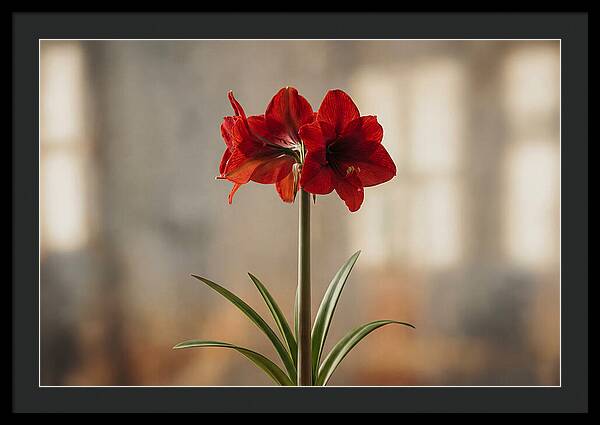 Indoor Amaryllis Blooming Brightly