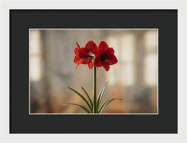 Indoor Amaryllis Blooming Brightly