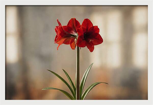 Indoor Amaryllis Blooming Brightly