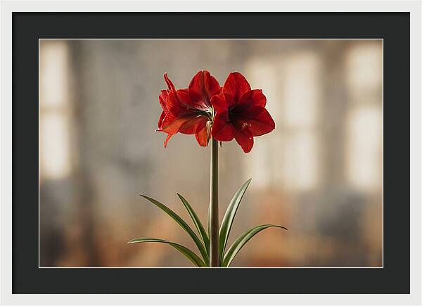 Indoor Amaryllis Blooming Brightly