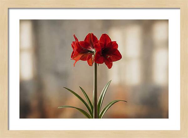 Indoor Amaryllis Blooming Brightly