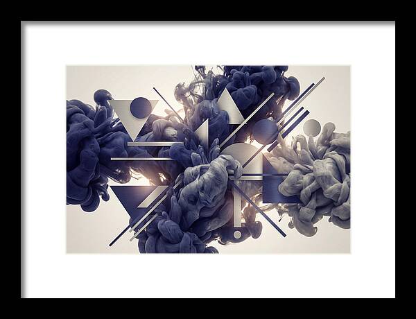 Ink Drop Explosion In Indigo And Silver