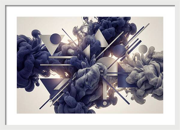Ink Drop Explosion In Indigo And Silver