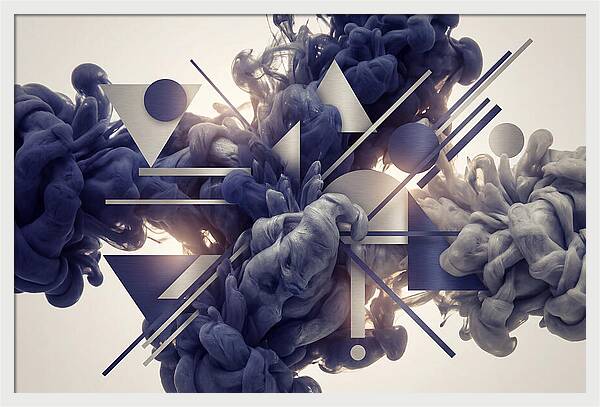 Ink Drop Explosion In Indigo And Silver
