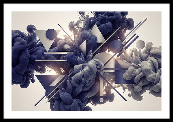 Ink Drop Explosion In Indigo And Silver