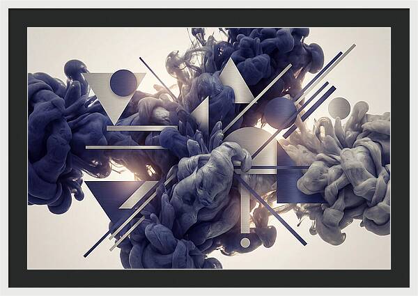 Ink Drop Explosion In Indigo And Silver