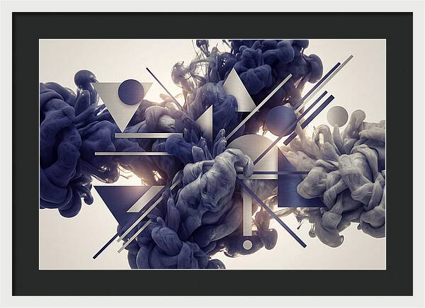 Ink Drop Explosion In Indigo And Silver