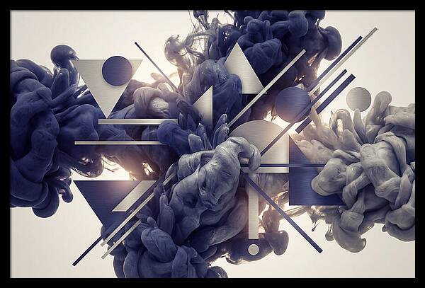 Ink Drop Explosion In Indigo And Silver