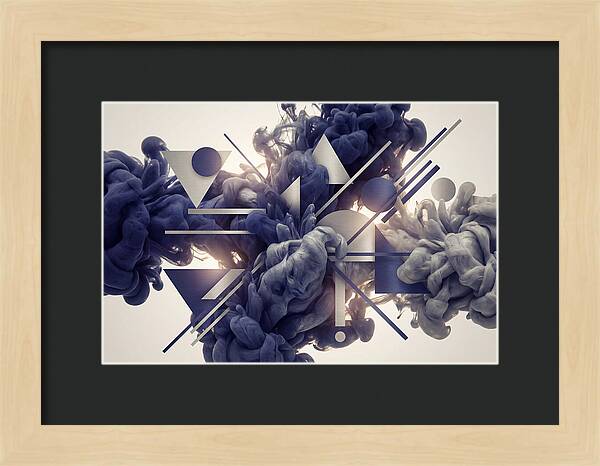 Ink Drop Explosion In Indigo And Silver