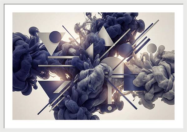 Ink Drop Explosion In Indigo And Silver