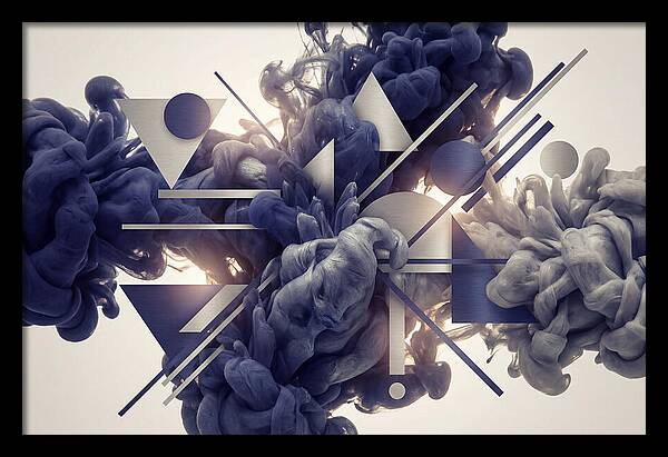Ink Drop Explosion In Indigo And Silver
