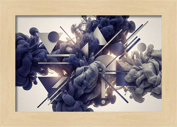 Ink Drop Explosion In Indigo And Silver