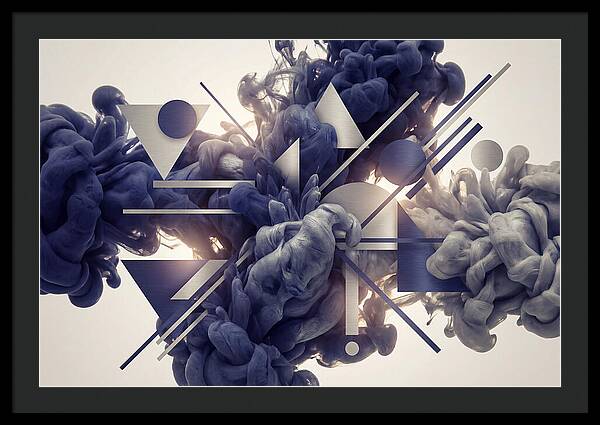 Ink Drop Explosion In Indigo And Silver