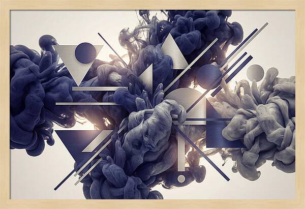 Ink Drop Explosion In Indigo And Silver