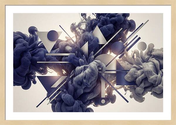 Ink Drop Explosion In Indigo And Silver