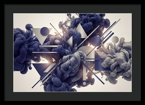 Ink Drop Explosion In Indigo And Silver