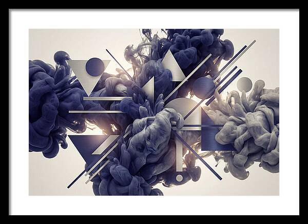 Ink Drop Explosion In Indigo And Silver