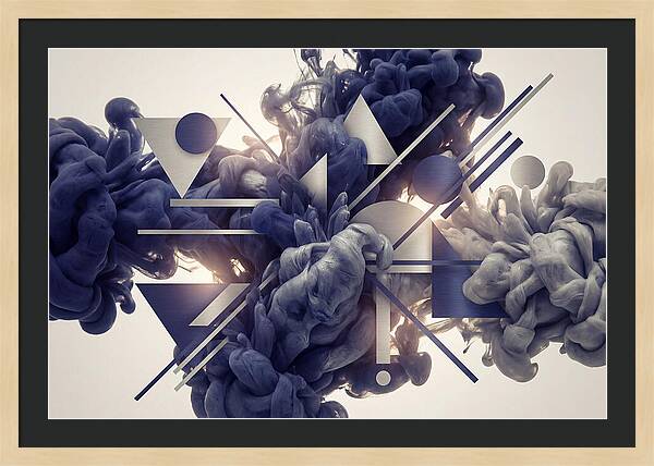Ink Drop Explosion In Indigo And Silver