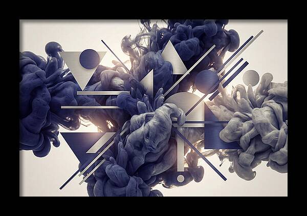 Ink Drop Explosion In Indigo And Silver