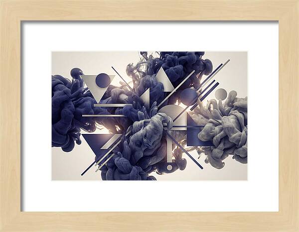 Ink Drop Explosion In Indigo And Silver