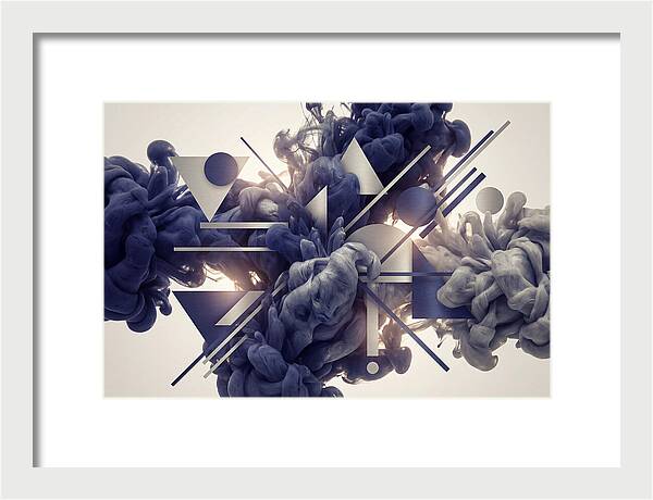 Ink Drop Explosion In Indigo And Silver