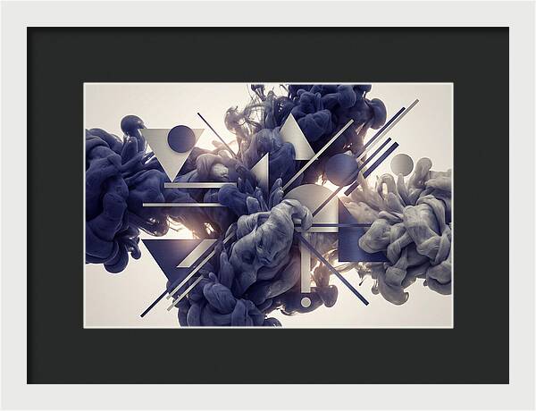Ink Drop Explosion In Indigo And Silver