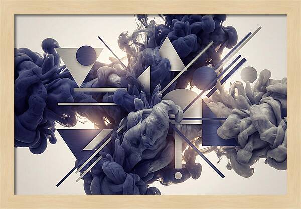Ink Drop Explosion In Indigo And Silver