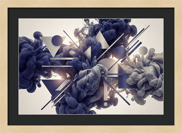 Ink Drop Explosion In Indigo And Silver