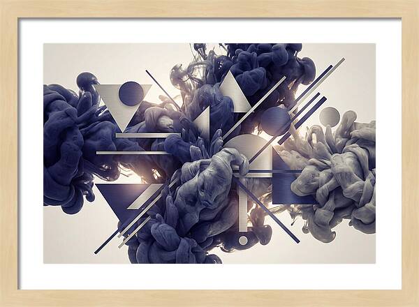 Ink Drop Explosion In Indigo And Silver