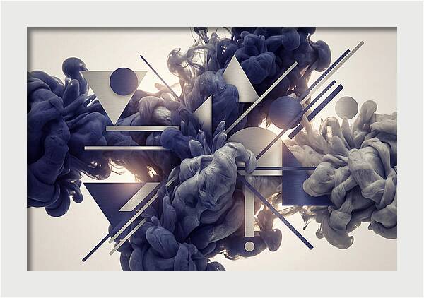 Ink Drop Explosion In Indigo And Silver
