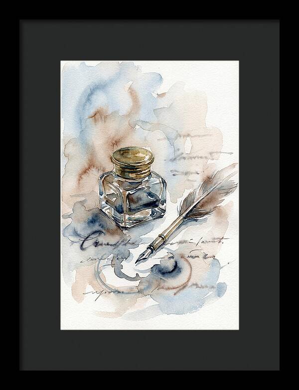 Inkwell And Quill Watercolor