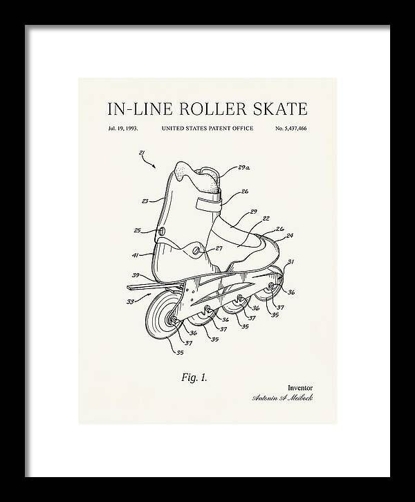 Inline Roller Skate Rollerblade Minimalist Patent Us5437466b1