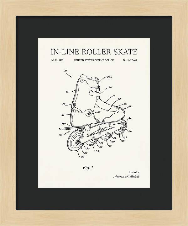 Inline Roller Skate Rollerblade Minimalist Patent Us5437466b1