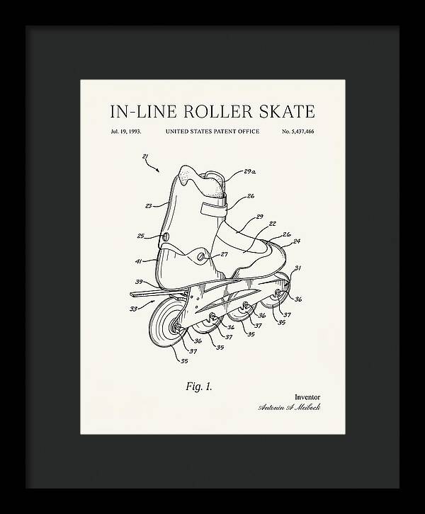 Inline Roller Skate Rollerblade Minimalist Patent Us5437466b1
