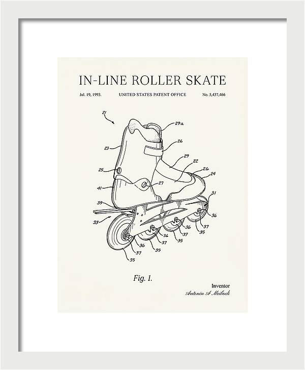 Inline Roller Skate Rollerblade Minimalist Patent Us5437466b1