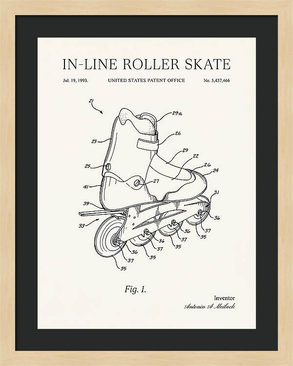 Inline Roller Skate Rollerblade Minimalist Patent Us5437466b1
