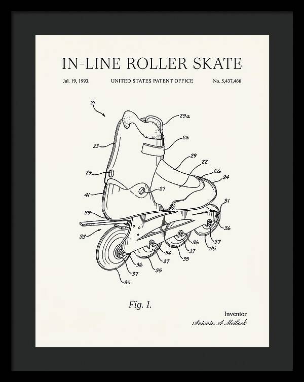 Inline Roller Skate Rollerblade Minimalist Patent Us5437466b1