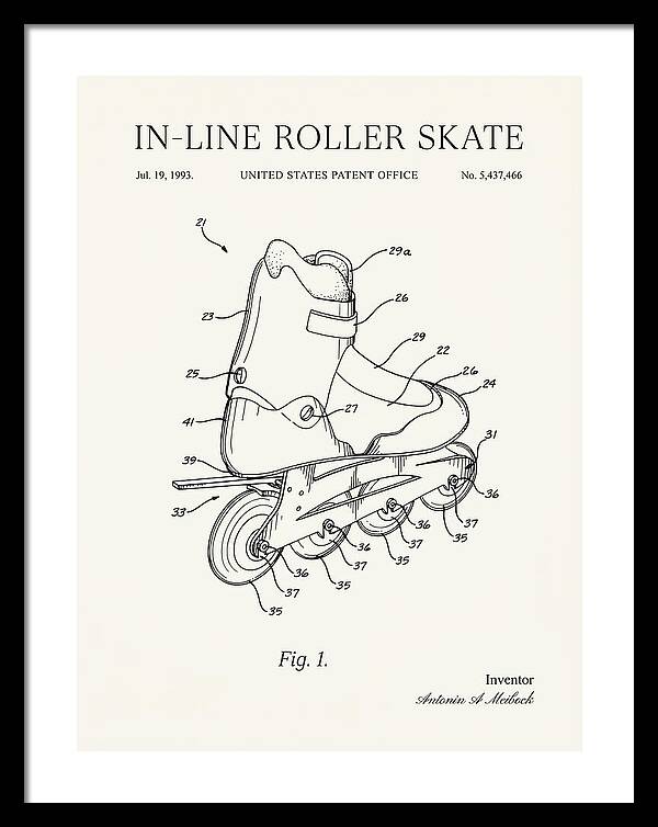 Inline Roller Skate Rollerblade Minimalist Patent Us5437466b1