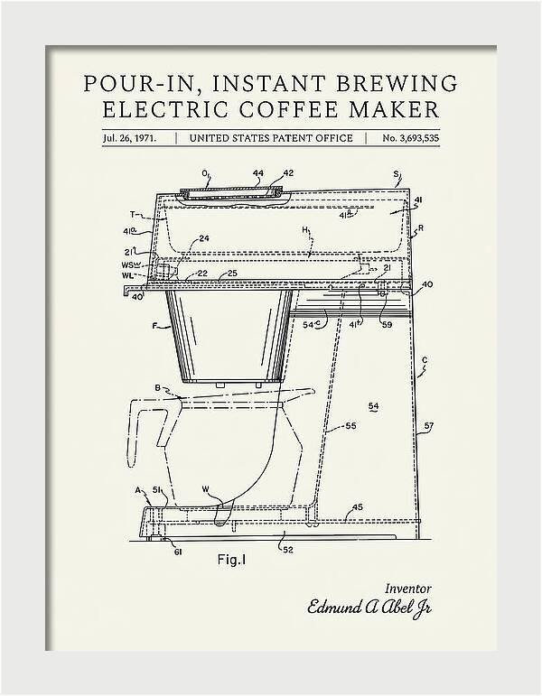 Instant Brewing Coffee Maker Minimalist Patent Us3693535a