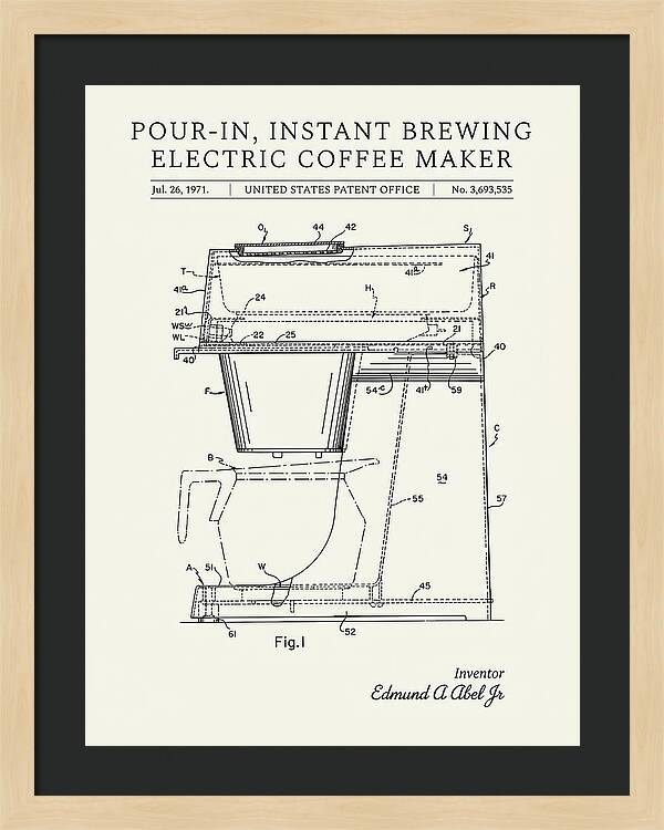 Instant Brewing Coffee Maker Minimalist Patent Us3693535a