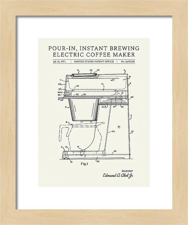 Instant Brewing Coffee Maker Minimalist Patent Us3693535a