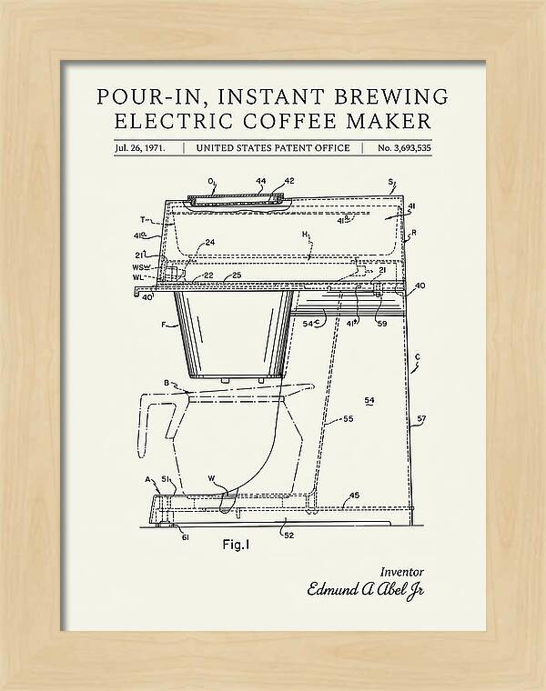 Instant Brewing Coffee Maker Minimalist Patent Us3693535a