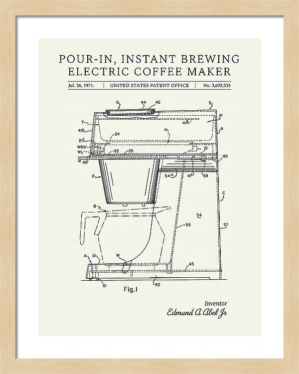 Instant Brewing Coffee Maker Minimalist Patent Us3693535a