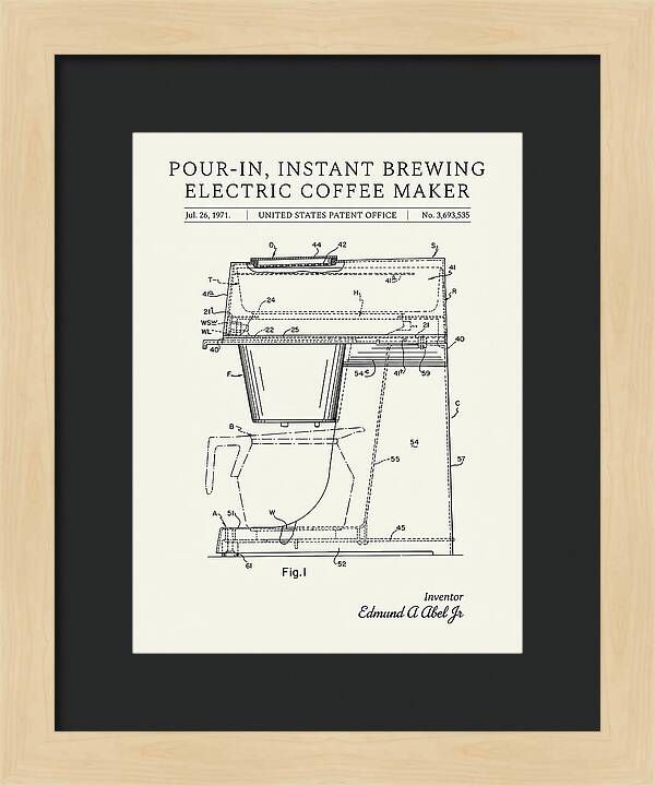 Instant Brewing Coffee Maker Minimalist Patent Us3693535a
