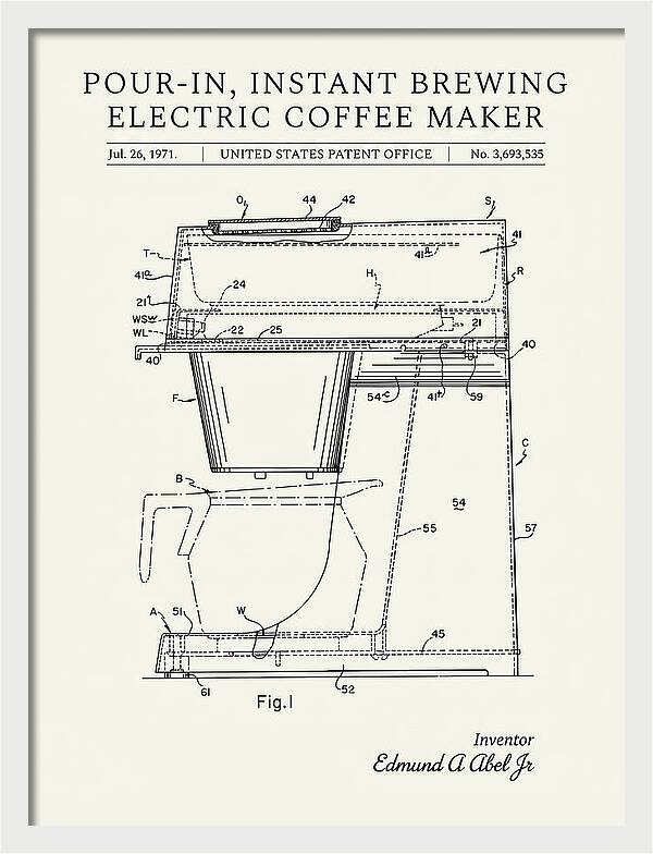 Instant Brewing Coffee Maker Minimalist Patent Us3693535a