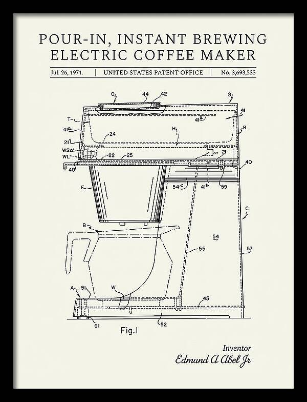 Instant Brewing Coffee Maker Minimalist Patent Us3693535a