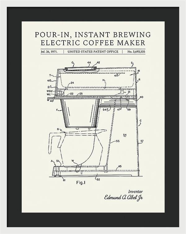Instant Brewing Coffee Maker Minimalist Patent Us3693535a