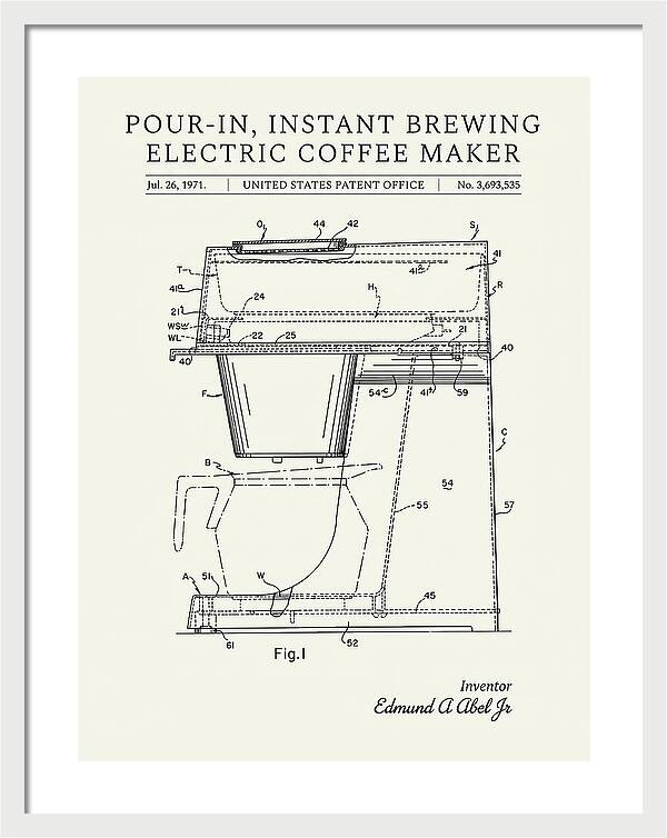 Instant Brewing Coffee Maker Minimalist Patent Us3693535a