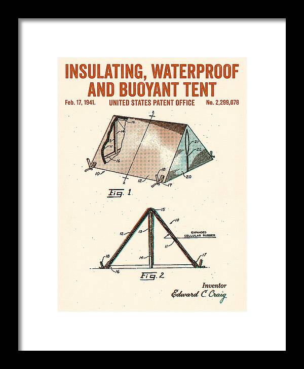 Insulating Waterproof Buoyant Tent Retro Patent Us2299078a